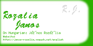 rozalia janos business card